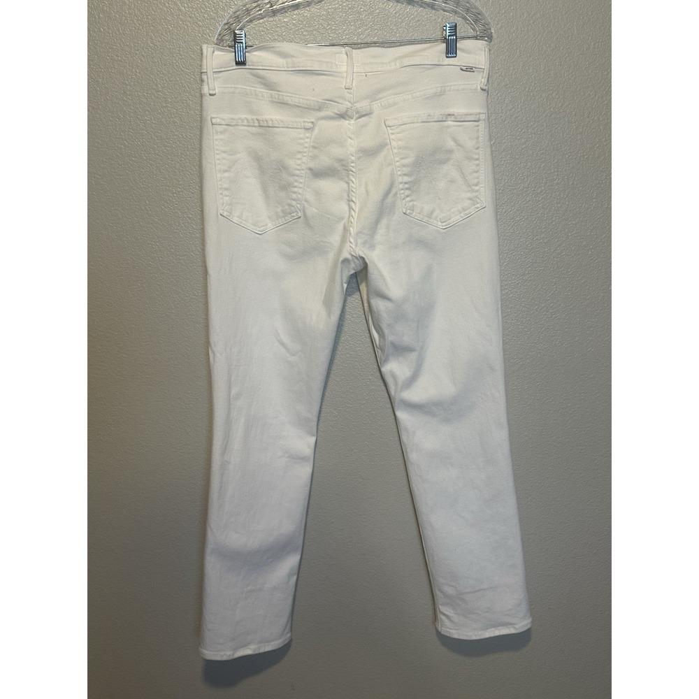 MOTHER The Mid Rise Dazzler Ankle Fairest Of Them All White Straight Jeans sz 34 - Picture 7 of 13